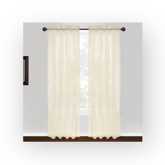 new Boho Chic ✶ Set 2 Rod Pocket Panel Curtains ✶ Semi Sheer Natural ✶ 40” x 84” - Picture 13 of 14